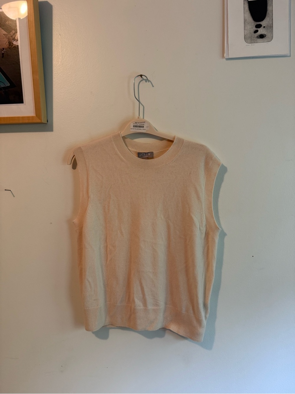 J. Crew Cream Cashmere Sleeveless Crewneck Sweater Tank